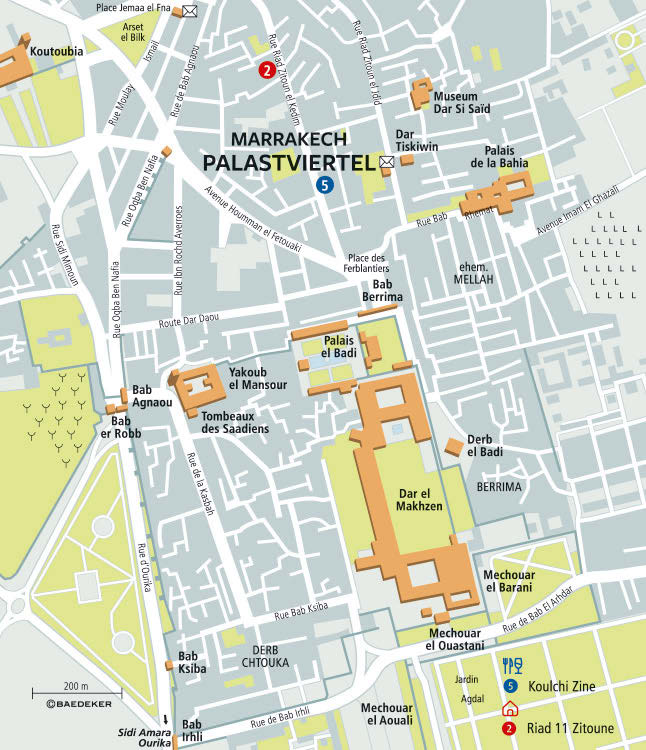 Karte Marrakesch Palastviertel