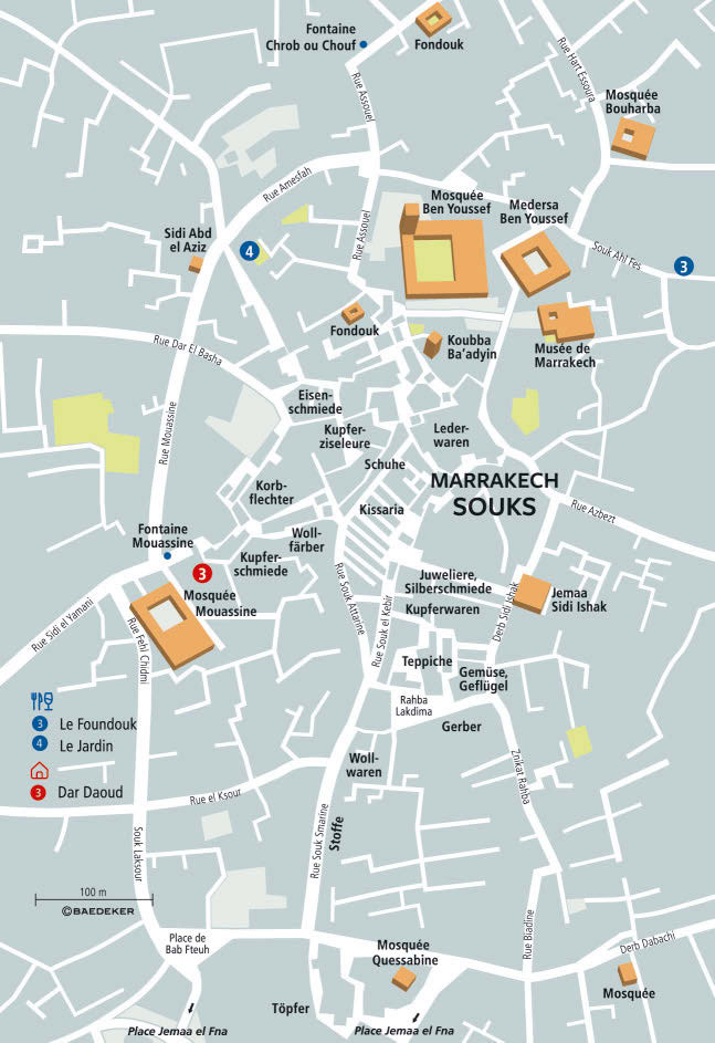Karte Marrakesch Souks